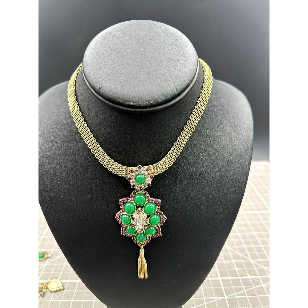 Vintage Juilana Delizza & Elster Studio Girl Heirloom Parure Choker, Brooch, Ear